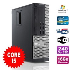 Pc optiplex 990 sff i5-2400 3.1ghz 16go disque 240go ssd dvd wifi w7