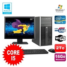 Pc De Bureau Hp Pc Hp Compaq 6200 Mt Intel Core I5 2400 3.1Ghz 16Go 2To Hdd Ecran 22 Wifi Windows 7