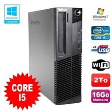 Pc thinkcentre m82 sff core i5-2400 16go 2to graveur wifi win 7 pro
