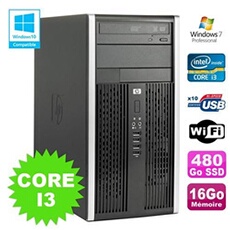 PC De Bureau HP PC HP Compaq 6200 Pro Mt Intel Core I3 2100 3.1Ghz 16Go 480Go SSD Windows 7
