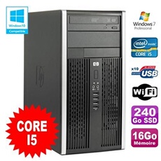 PC De Bureau HP PC HP Compaq 6200 Pro Mt Intel Core i5 2400 3.1Ghz 16Go 240Go SSD Windows 7