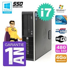 Pc 8200 sff intel i7-2600 4go disque 480go ssd graveur wifi w7