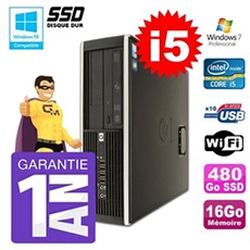Pc 8200 sff intel i5-2400 16go disque 480go ssd graveur wifi w7