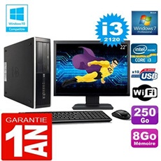 Pc compaq 8300 sff core i3-2120 ram 8go disque 250 go wifi w7 ecran 22'