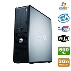 Unité Centrale Dell Pc Dell Optiplex 380 Sff E5200 2.5Ghz 2Go Disque 500Go Dvd Wifi Win 7 Pro
