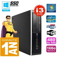 Pc compaq 8300 sff core i3-2120 ram 16go disque 480go ssd graveur dvd wifi w7