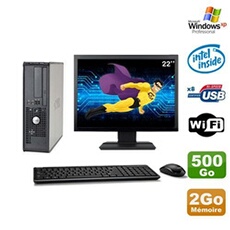 Ensemble Pc Avec Écran Dell Lot Pc Dell 380 Sff E5200 2.5Ghz 2Go Disque 500Go Dvd Wifi Win Xp + Ecran 22"