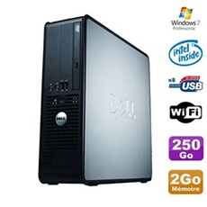Unité Centrale Dell Pc Dell Optiplex 380 Sff E5200 2.5Ghz 2Go Disque 250Go Dvd Wifi Win 7 Pro