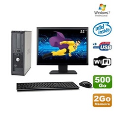 Ensemble Pc Avec Écran Dell Lot Pc Dell 380 Sff E5200 2.5Ghz 2Go Disque 500Go Dvd Wifi Win 7 + Ecran 22"