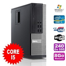 Pc optiplex 990 sff i5-2400 3.1ghz 8go disque 240go ssd dvd wifi w7