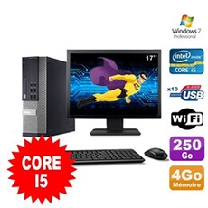 Pc optiplex 990 sff i5-2400 3.1ghz 4go 250go dvd wifi w7 ecran 17'