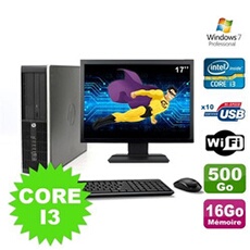 PC De Bureau HP PC HP Compaq 8100 Elite Sff Intel Core I3 530 2.93Ghz 16Go 500Go Hdd Ecran 17 WiFi Windows 7