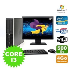 PC De Bureau HP PC HP Compaq 8100 Elite Sff Intel Core I3 530 2.93Ghz 4Go 500Go Hdd Ecran 22 WiFi Windows 7