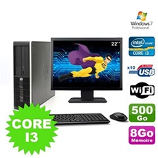 PC De Bureau HP PC HP Compaq 8100 Elite Sff Intel Core I3 530 2.93Ghz 8Go 500Go Hdd Ecran 22 WiFi Windows 7