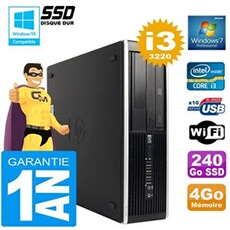 Pc compaq 8300 sff core i3-3220 ram 4go disque 240 go ssd graveur dvd wifi w7