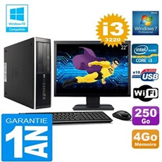 Pc compaq 8300 sff core i3-3220 ram 4go disque 250 go wifi w7 ecran 22'