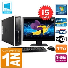 Pc compaq 8300 sff core i5-2400 ram 16go disque 1 to wifi w7 ecran 22'