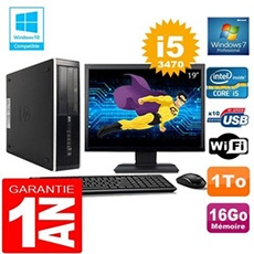Pc compaq 8300 sff core i5-3470 ram 16go disque 1 to wifi w7 ecran 19'
