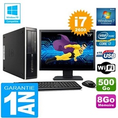 Pc compaq 8300 sff core i7-2600 ram 8go disque 500 go wifi w7 ecran 19'