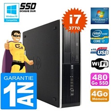 Pc compaq 8300 sff core i7-3770 ram 4go disque 480 go ssd graveur dvd wifi w7