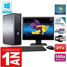Pc 780 dt intel e5300 ram 16go disque 2 to wifi w7 ecran 22'