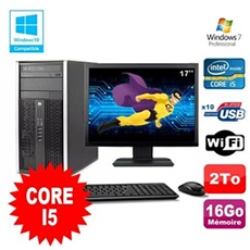 Pc De Bureau Hp Pc Hp Compaq 8200 Mt Intel Core I5 2400 3.1Ghz 16Go 2To Hdd Ecran 17 Wifi Windows 7