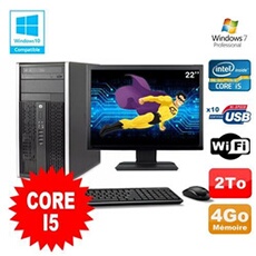 PC De Bureau HP PC HP Compaq 8200 Mt Intel Core i5 2400 3.1Ghz 4Go 2To Hdd Ecran 22 WiFi Windows 7