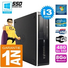 Pc compaq 8300 sff core i3-3220 ram 8go disque 480 go ssd graveur dvd wifi w7