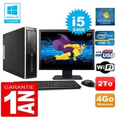 Pc compaq 8300 sff core i5-2400 ram 4go disque 2 to wifi w7 ecran 19'