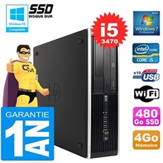 Pc compaq 8300 sff core i5-3470 ram 4go disque 480 go ssd graveur dvd wifi w7