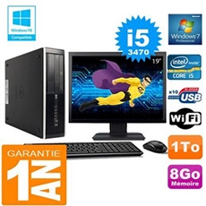 Pc compaq 8300 sff core i5-3470 ram 8go disque 1 to wifi w7 ecran 19'