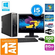 Pc compaq 8300 sff core i5-3470 ram 8go disque 500 go wifi w7 ecran 22'