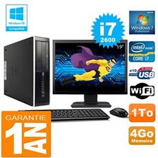 Pc compaq 8300 sff core i7-2600 ram 4go disque 1 to wifi w7 ecran 19'