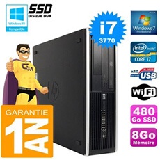 Pc compaq 8300 sff core i7-3770 ram 8go disque 480 go ssd graveur dvd wifi w7