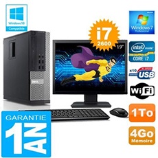 Pc 990 sff core i7-2600 ram 4go disque 1 to wifi w7 ecran 19'