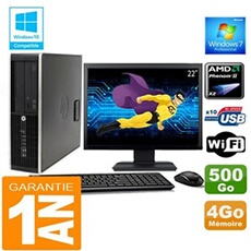 Pc compaq 6005 pro sff amd phenom ii ram 4go disque 500 go wifi w7 ecran 22'