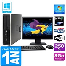 Pc compaq 6005 pro sff amd phenom ii ram 8go disque 250 go wifi w7 ecran 19'