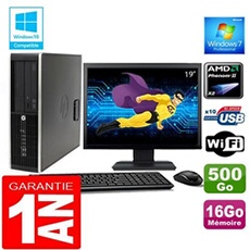 Pc compaq 6005 pro sff amd phenom ii ram 16go disque 500 go wifi w7 ecran 19'