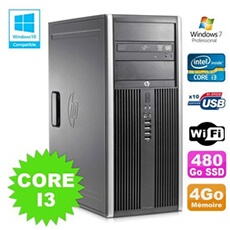 Pc tour elite 8200 core i3-2120 4go disque 480go ssd graveur wifi win 7