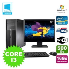 Pc De Bureau Hp Pc Hp Compaq 8200 Mt Intel Core I3 2120 3.0Ghz 16Go 500Go Hdd Ecran 19 Wifi Windows 7