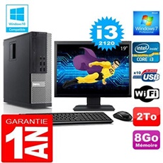 Pc 990 sff core i3-2120 ram 8go disque 2 to wifi w7 ecran 19'