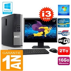 Pc 990 sff core i3-2120 ram 16go disque 2 to wifi w7 ecran 19'