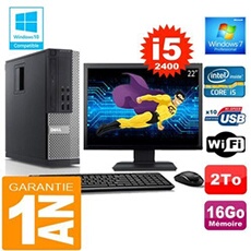 Pc 990 sff core i5-2400 ram 16go disque 2 to wifi w7 ecran 22'