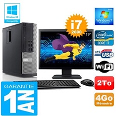 Pc 990 sff core i7-2600 ram 4go disque 2 to wifi w7 ecran 19'