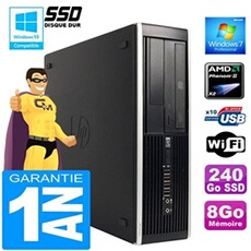 Pc compaq 6005 pro sff amd phenom ii ram 8go disque 240 go ssd wifi w7