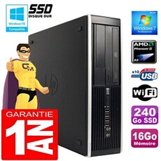 Pc compaq 6005 pro sff amd phenom ii ram 16go disque 240 go ssd wifi w7