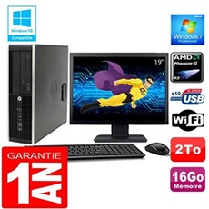 Pc compaq 6005 pro sff amd phenom ii ram 16go disque 2 to wifi w7 ecran 19'