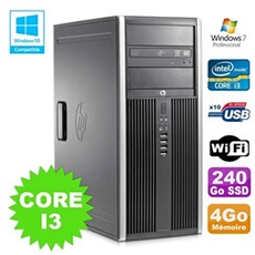 Pc tour elite 8200 core i3-2120 4go disque 240go ssd graveur wifi win 7