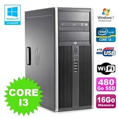 Pc tour elite 8200 core i3-2120 16go disque 480go ssd graveur wifi win 7
