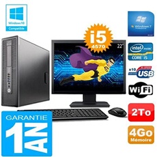 Pc elitedesk 800 g1 sff core i5-4570 4go disque 2 to wifi w7 ecran 22'
